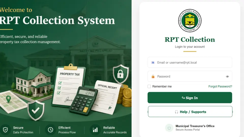 RPT Collection System interface preview